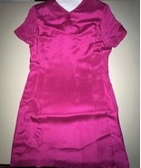 Talbots Petites Burgundy 100% Silk Outer Shell Women’s Dress Size 6 Shor... - $81.49 CAD