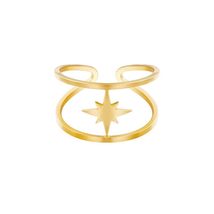 Jewellery: 925 Silver Double Personality Anise Star Gold-Plated Adjustab... - £23.51 GBP