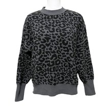Abercrombie &amp; Fitch Leopard Print Pullover High Neck Sweater Black Gray Size XS - £14.96 GBP
