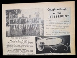 Jitterbug Fishing Lure Vintage Print Ad 40s Night Bait Fred Arbogast Akr... - £9.38 GBP