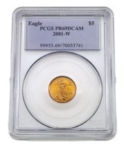 2001-W $5 Gold American Eagle Proof Graded by PCGS as PR69DCAM - £309.29 GBP