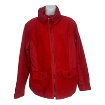Style &amp; Co Women&#39;s Red Full Zip Jacket w/ Hood Size Large - £22.42 GBP