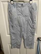 Baby Blue Chicos Casual Crop Pants Size 1.5 (women’s 10) 23” Inseam Capr... - £10.87 GBP