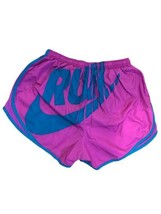 Women&#39;s Purple Teal Trim Nike Spell out Med. Dry Dri-Fit Standard Running Shorts - £13.40 GBP