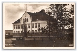RPPC School Building Folkskola Hjo Sweden UNP Postcard Y12 - £4.62 GBP