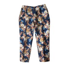 NWT J.Crew Collection Cafe Capri in Midnight Ocean Antique Floral Pants 4P - £116.77 GBP