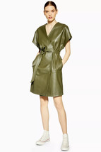 New Women Dress Olive Green Handmade Leather Genuine Lambskin Casual Par... - $150.00+