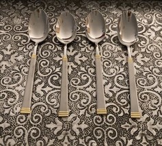 WMF Cromargan 18/8 Stainless Flatware Satin and Gold Accents 4 Teaspoons  - $27.49