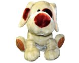 12&quot; A&amp;G TOYS DOG PLUSH STUFFED ANIMAL PUPPY BEIGE TAN SPOT RED COLLAR TOY - $9.00