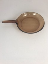 Vision Corning Ware Pyrex Usa Waffle Bottom Skillet Fry Pan Amber 10.5&quot; - £20.16 GBP