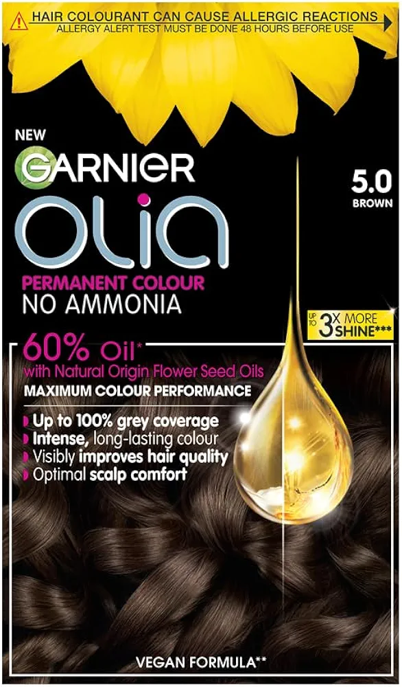 Garnier Olia Permanent Hair Dye, No Ammonia, Full Grey CoveragColour: 5.... - $236.20 MXN
