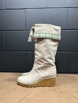 Marc Jacob’s Cream Leather Mid Calf Wedge Boots Wmns Sz 6.5 / 37 - £48.33 GBP