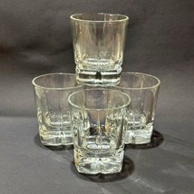 Libbey Square Whiskey Rocks Glasses 4 Clear Weighted Bottom Side Slits 4... - $16.29