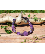 Amethyst Crystal Quartz Bracelet Adjustable 7in - 8in for Energy Healing... - $38.41 CAD