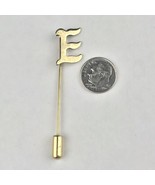 Initial E Vintage Straight Stick Pin Gold Tone - £9.41 GBP