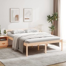 Bed Frame 150x200 cm King Size Solid Wood Pine - £69.46 GBP