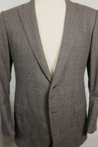 NEW Ermenegildo Zegna Brown W/Subtle Plaid Soft Wool Dual Vent Sport Coat 38L - £137.84 GBP