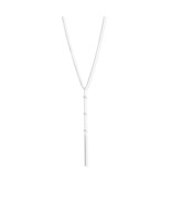 925 Silver Collar Chain Beaded Bar Drop Necklace 16&quot;+2&quot; Womens Choker Ne... - £40.07 GBP