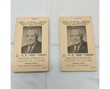 (2) Vintage 2.25&quot; X 4&quot; Notepad Blank Pages H.R. &quot;Reg&quot; Turney For County ... - £6.99 GBP