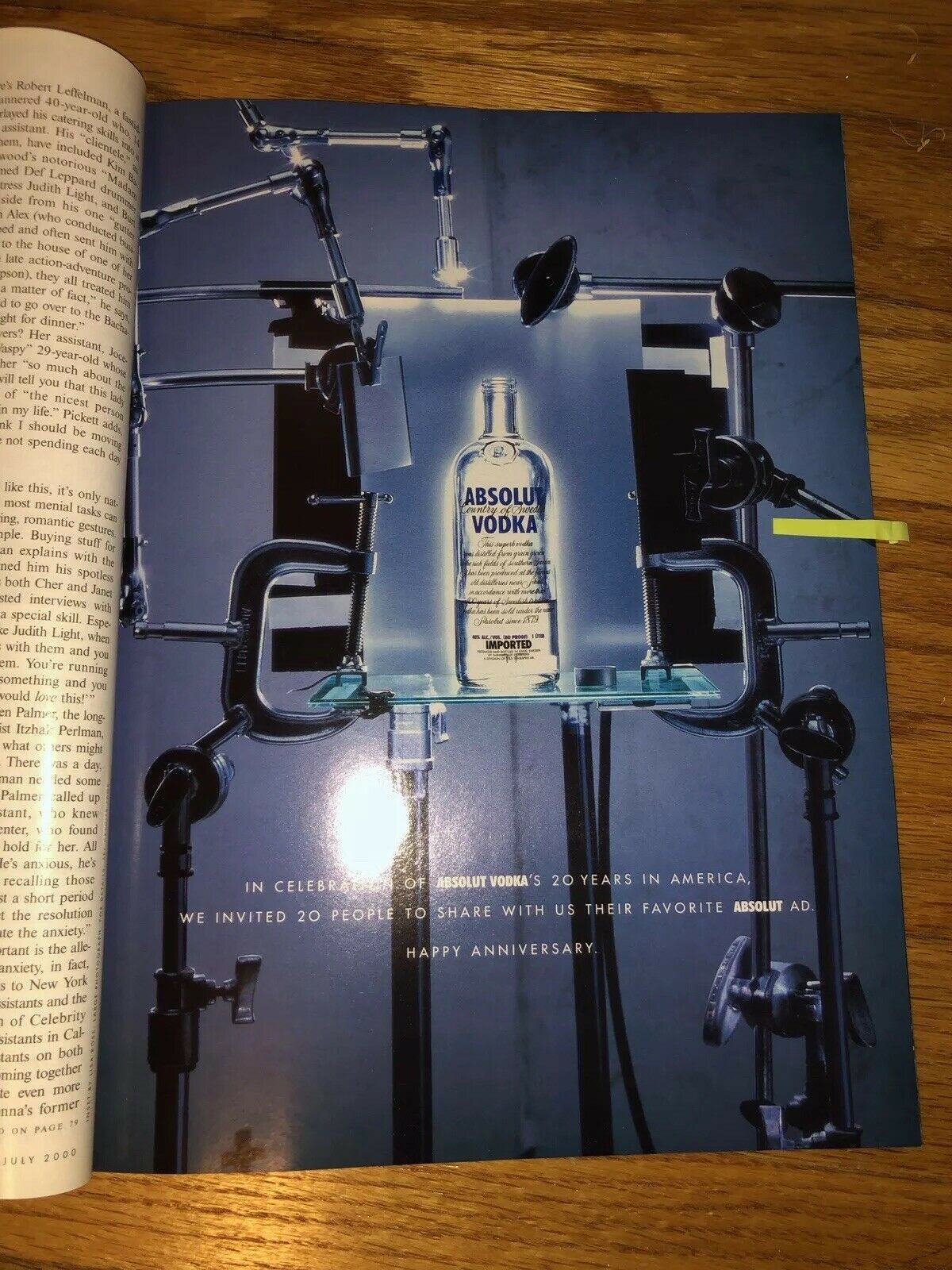 Absolut 20th Anniversary Original Magazine Ad  Collection - £15.92 GBP
