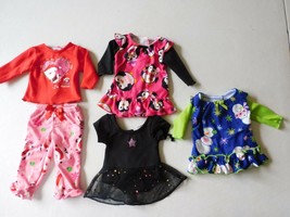 Doll Clothes 5 Piece 4 Outfits Gowns-PJs-Tutu Dollie &amp; Me Euc (T) - £8.83 GBP