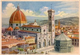 Firenze La Cattedrale Unposted Vintage Postcard Cathedral&#39;s View Tuscany Italy - £15.45 GBP