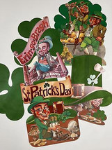 Vintage St. Patrick&#39;s Day Die Cut Set - Irish Leprechaun Cutouts - $14.95