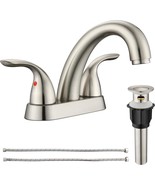 2 Handle Bathroom Sink Faucet, With Pop Up Drain &amp; Supply Lines, 4 Inch - $59.99