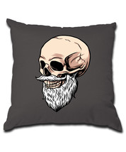Skull with beard Pillow (Cover and Pillow Included) - £17.14 GBP