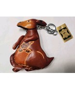 Australia Hand Made Leather Kangaroo and Baby Key Chain Coin Purse NEW - $26.65