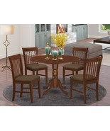 5Pc Dinette Kitchen Dining Set Round Pedestal Table W/ 4 Padded Chairs M... - £620.58 GBP