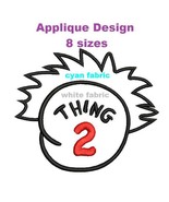 Dr Seuss Thing 2 Applique pattern Digitized embroidery design Digital Download - £3.18 GBP