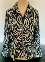 Exclusively Misook Paillette Jacket  Zip Stretch Animal Print SZ Small - £35.17 GBP