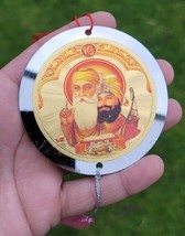 Cd khanda ik onkar khalsa car rear mirror hanging sikh guru photo ornament rr5 - £9.93 GBP