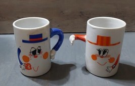 Vintage 1976 Mug People Handle Joining Papel 3.5&#39;&#39; Tall Blue Orange Mr. ... - $16.70