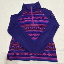 Girls XL Columbia Fleece Pullover Purple Aztec 1/4 Zip - £11.20 GBP