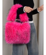 Plush bag imitation raccoon fur carry-on plush female bag Large capacity... - €48,91 EUR