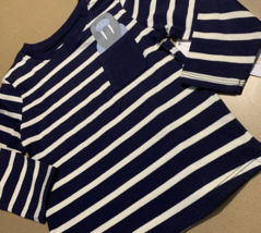 NEW Baby Boy Cute Walrus in a Pocket Print Long Sleeves Striped Navy Inf... - £10.23 GBP