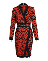 Balmain Wrap-Effect Printed Knit Dress In Orange Viscose Women Multicolo... - $834.10