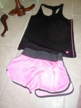 Colosseum Quick Dry Women’s Swim Shorts &amp; Racer Back tank top.pink &amp; black.szS - £10.95 GBP