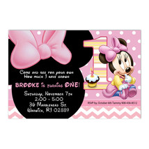  Minnie Mouse First Birthday Invitation - Digital File - £4.71 GBP