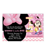  Minnie Mouse First Birthday Invitation - Digital File - £4.74 GBP