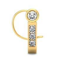 14K Yellow Gold Plated Lab-Created Moissanite Nose Pin Stud Ring Womens Day Gift - £22.15 GBP