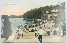 Vintage 1912 Beach Shoreline at Delaware Park Buffalo NY Postcard 5.5&quot; x 3.5&quot; - £7.60 GBP