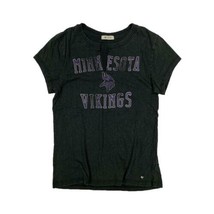&#39;47 Brand Women&#39;s Minnesota Vikings Gamma Slit Cotton Blend V-Neck Tee Black S - £15.44 GBP