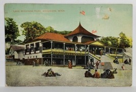 Muskegon Michigan Lake Michigan Park 1909 to Terre Haute Postcard T11 - $4.95