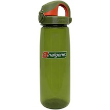 Nalgene Sustain 24oz On-The-Fly (OTF) Bottle (Juniper Green w/ Orange) Recycled - £12.83 GBP