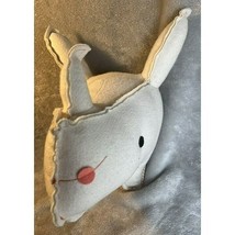 Kids Playful Wool Rhino head wall decor Whimsical Eclectic - $12.45