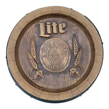 Miller Lite Barrel End Round Sign 18&quot; x 6 1/4&quot; Deep 1970s plastic - £36.52 GBP