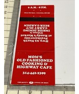 Matchbook Cover  Mom’s Old Fashioned Cooking &amp; Highway Cafe Prathersvill... - $12.38